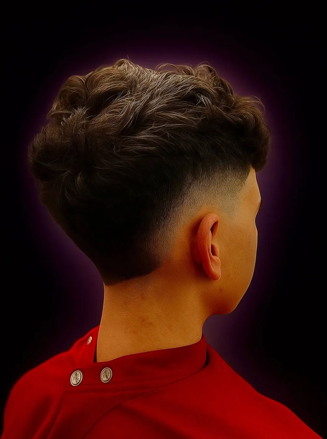Corte con volumen y degradado alto realizado en Tino New Barber